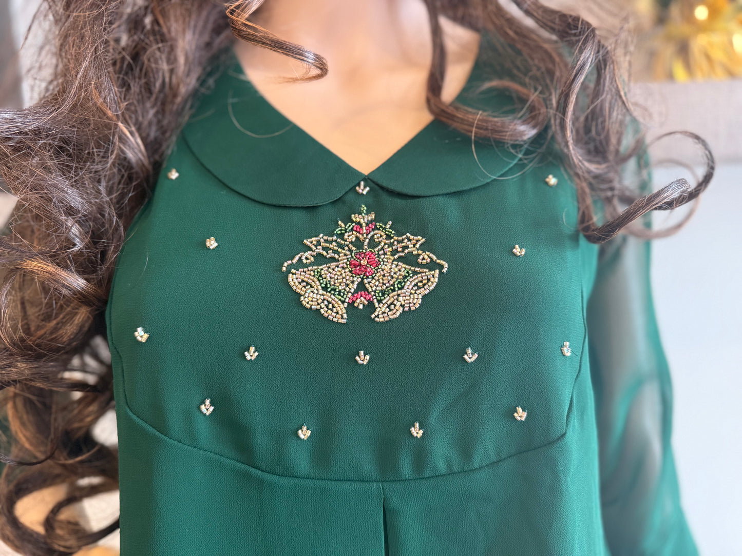 Premium Georgette Dark Green kurti