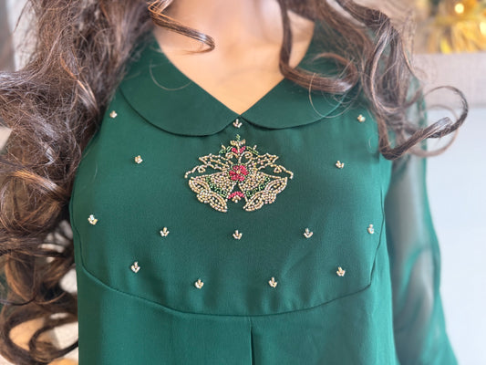 Premium Georgette Dark Green kurti