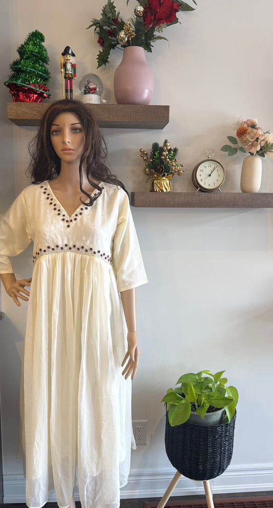 Georgette White Kurti